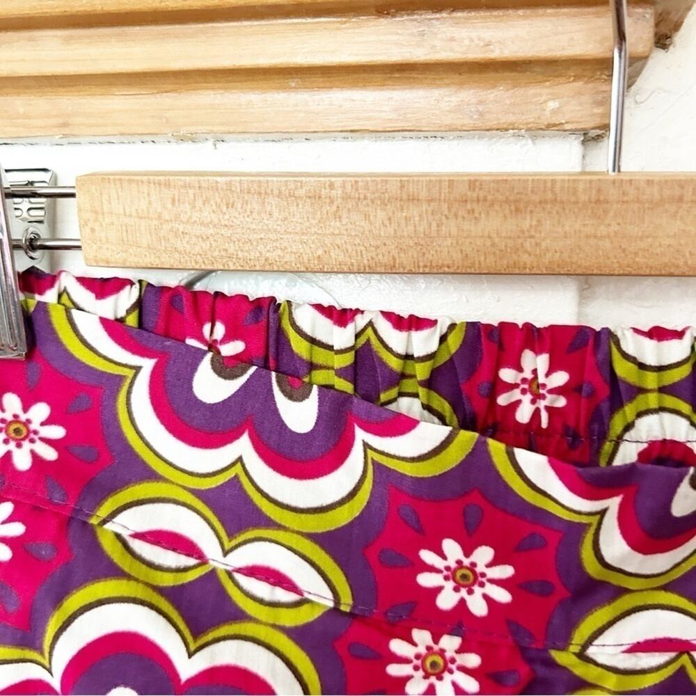 Women's Palazzo Pants Pink Purple Green Floral Print Wide Leg Cotton Size M - Picture 6 of 9